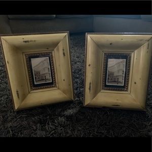 2 piece set NEVER USED!  Antique Wood Frame “Country Cottage”